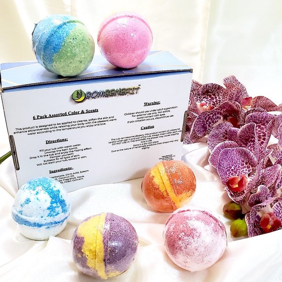 Bath Bombs 6 Assorted Set Essential Oils Epson Salts 5oz each Natural -100 % USA - Picture 4 of 5